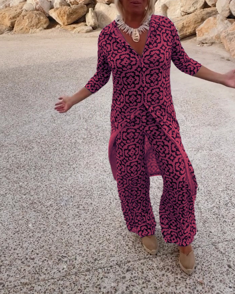 AXEL™ | Vintage Bedrukte Tweedelige Set