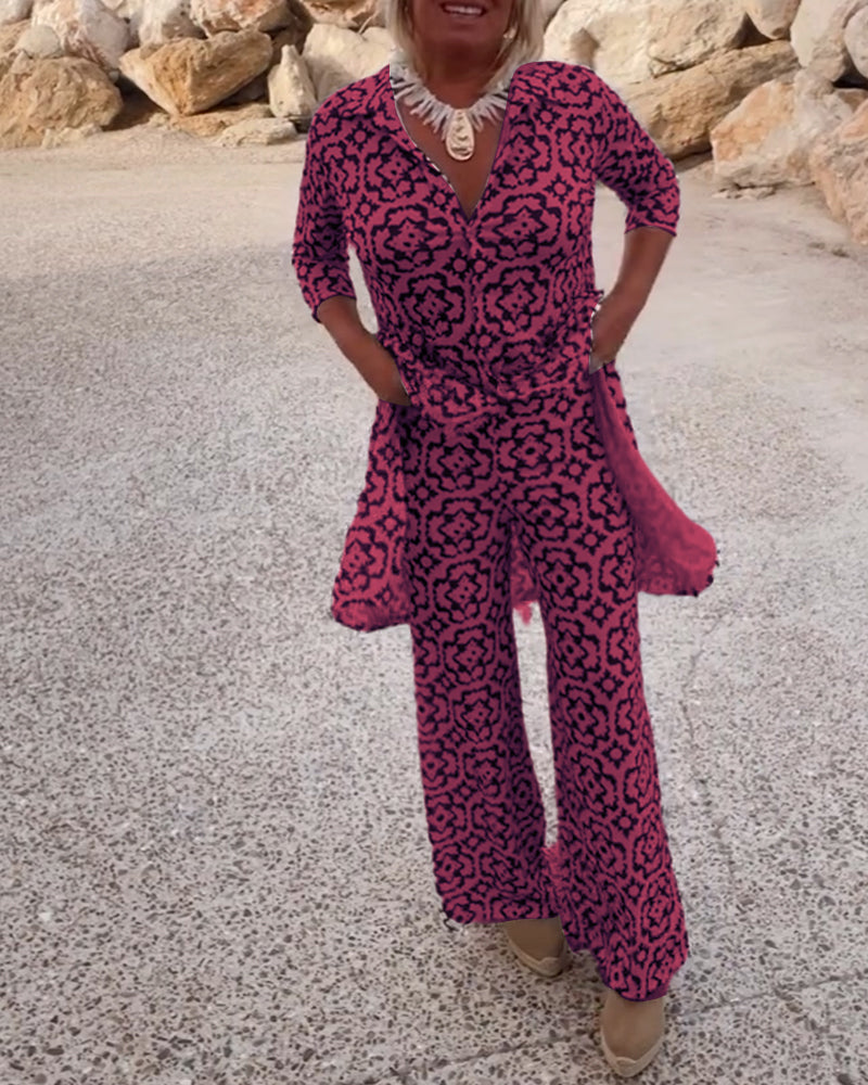 AXEL™ | Vintage Bedrukte Tweedelige Set