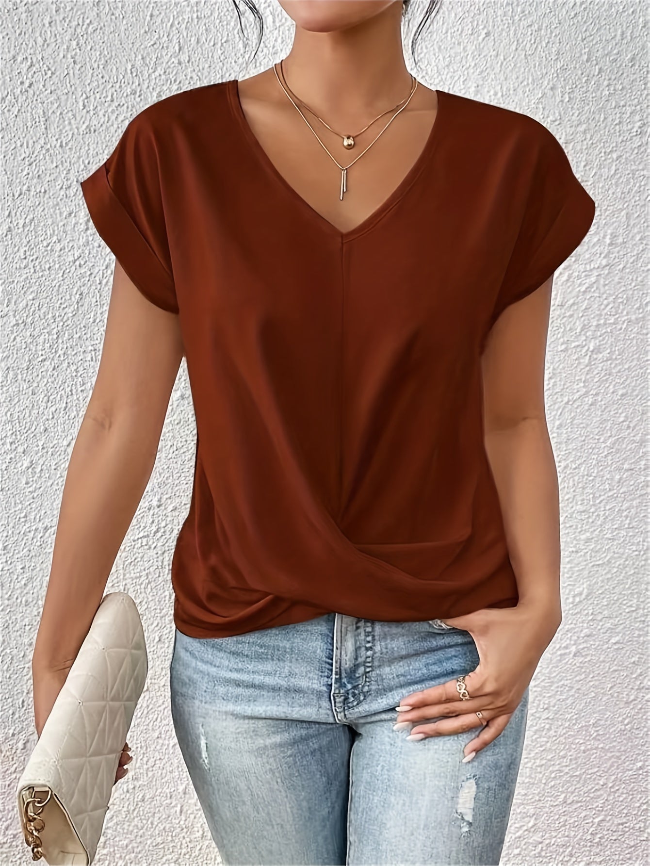 MICHA™ | casual-t-shirt-met-sweetheart-halslijn (1+1 gratis actie)