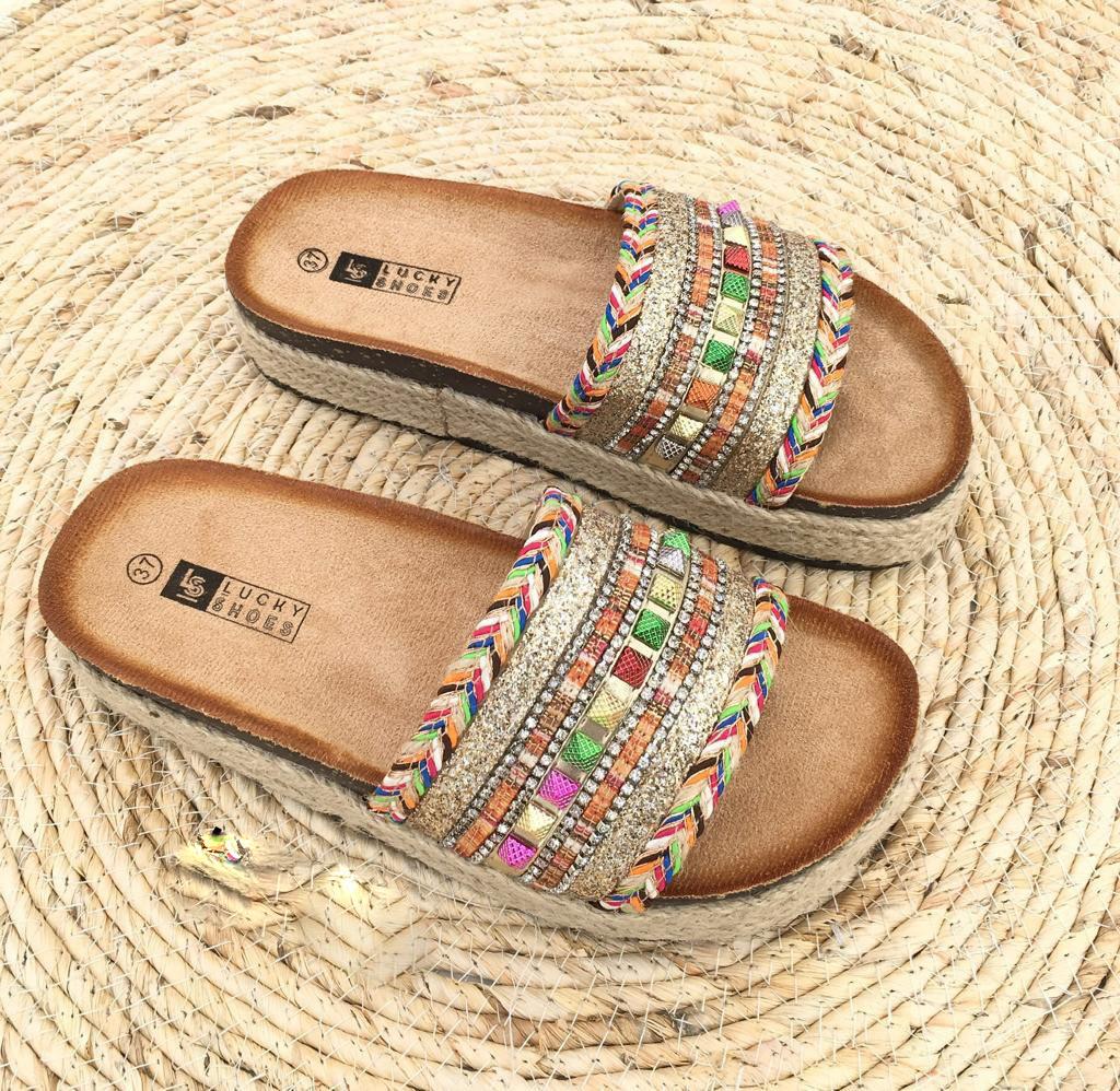 ROOS™ | Hoge Gouden Slippers