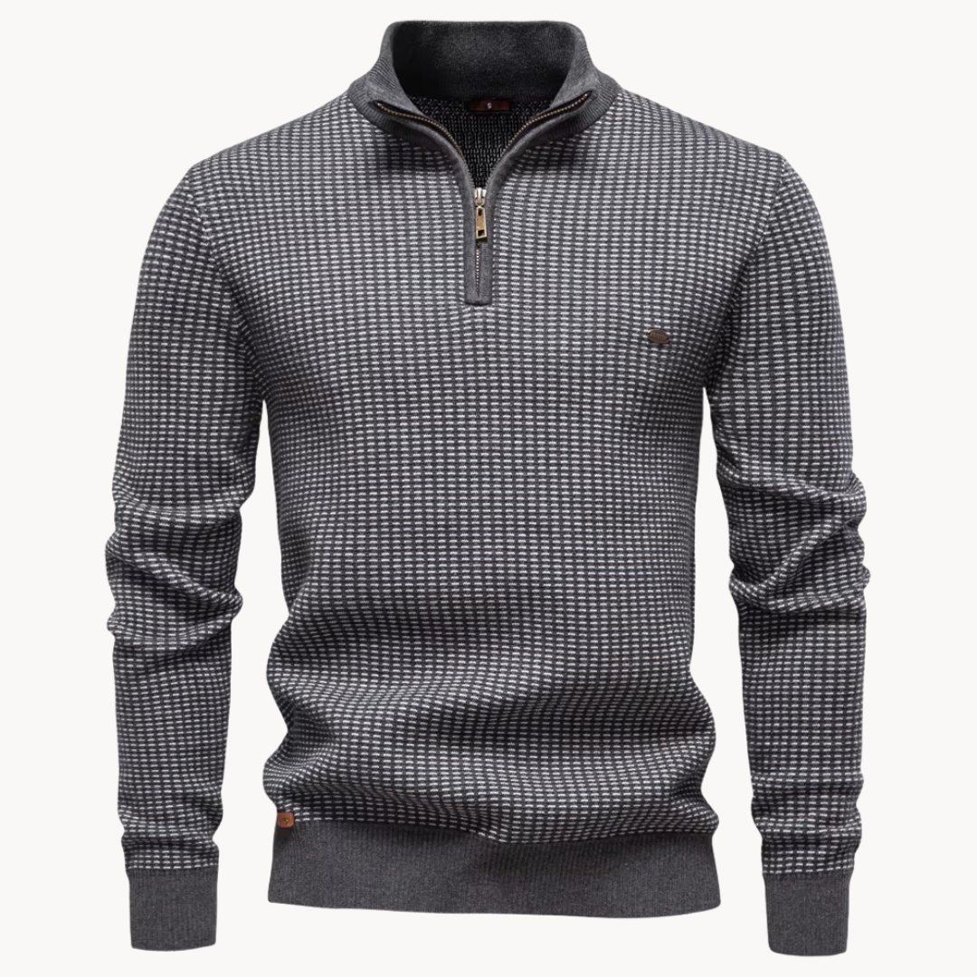 Corbin™ | Premium Textuur Pullover met Kwart-rits