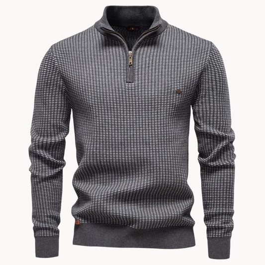 Corbin™ | Premium Textuur Pullover met Kwart-rits