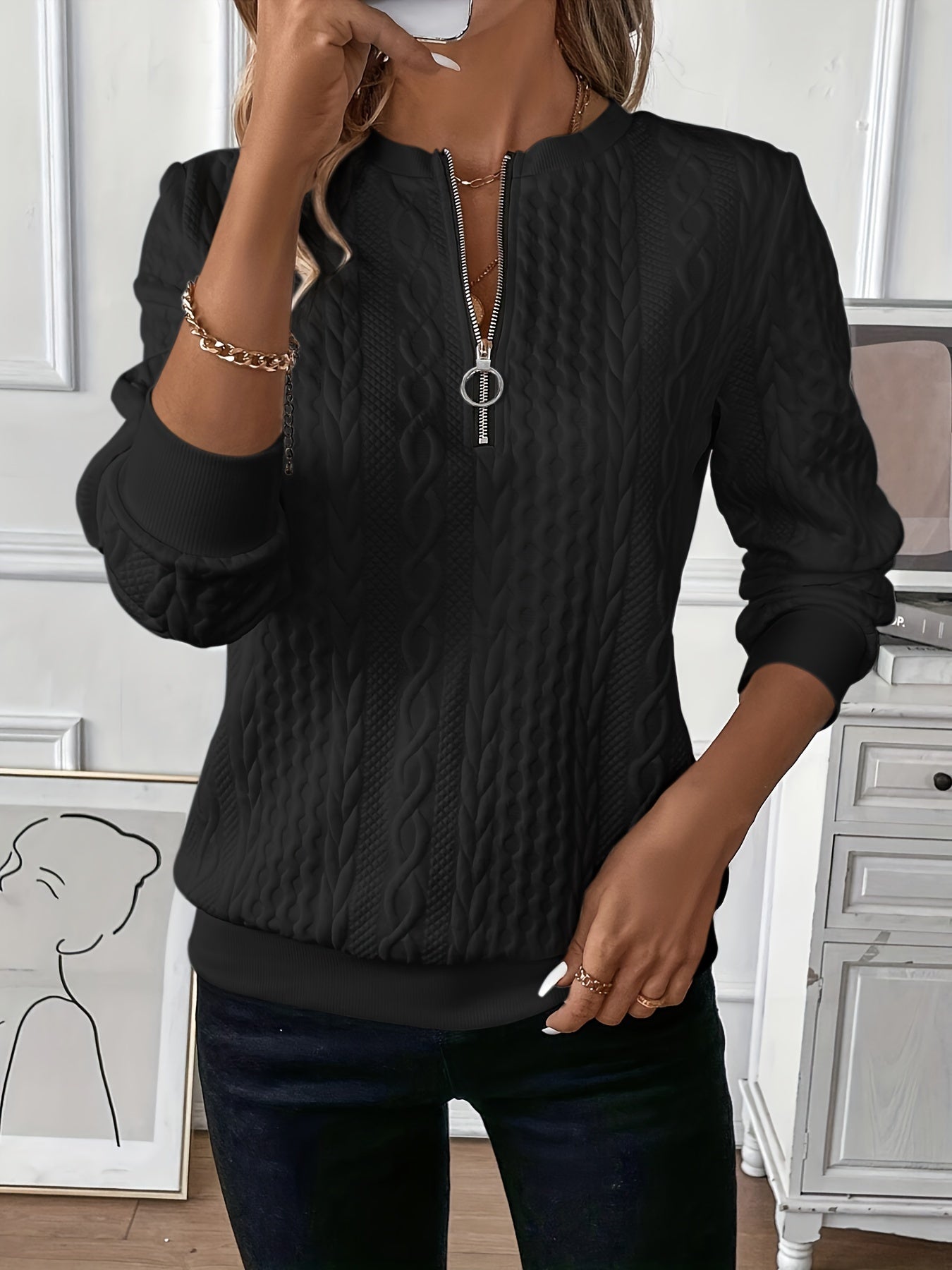ELISA™ | Sweater met rits