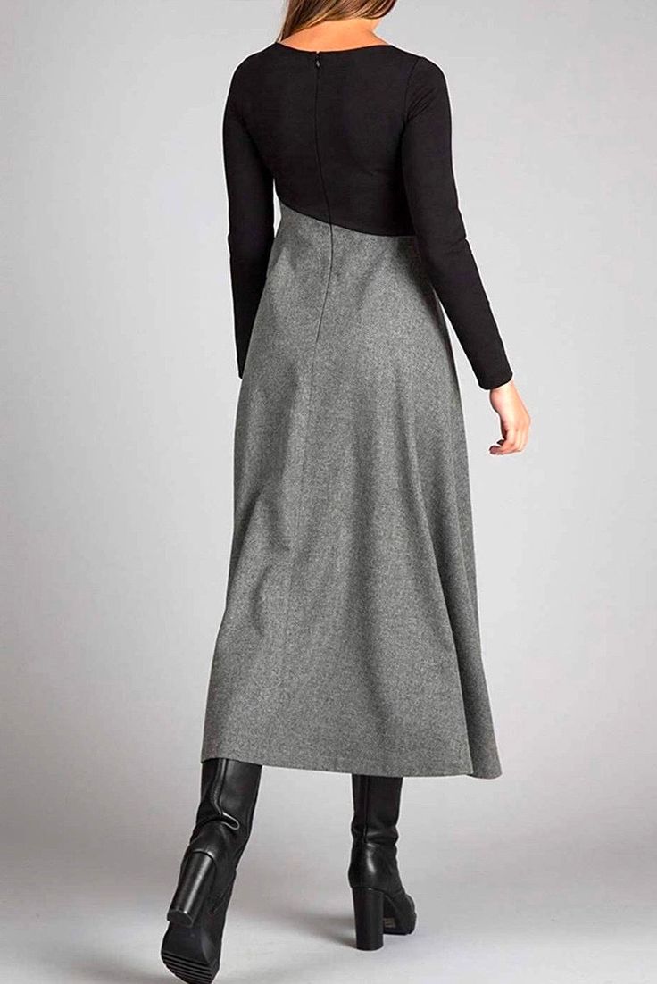 PHILLINE™ | Maxi-jurk met Lange Mouwen