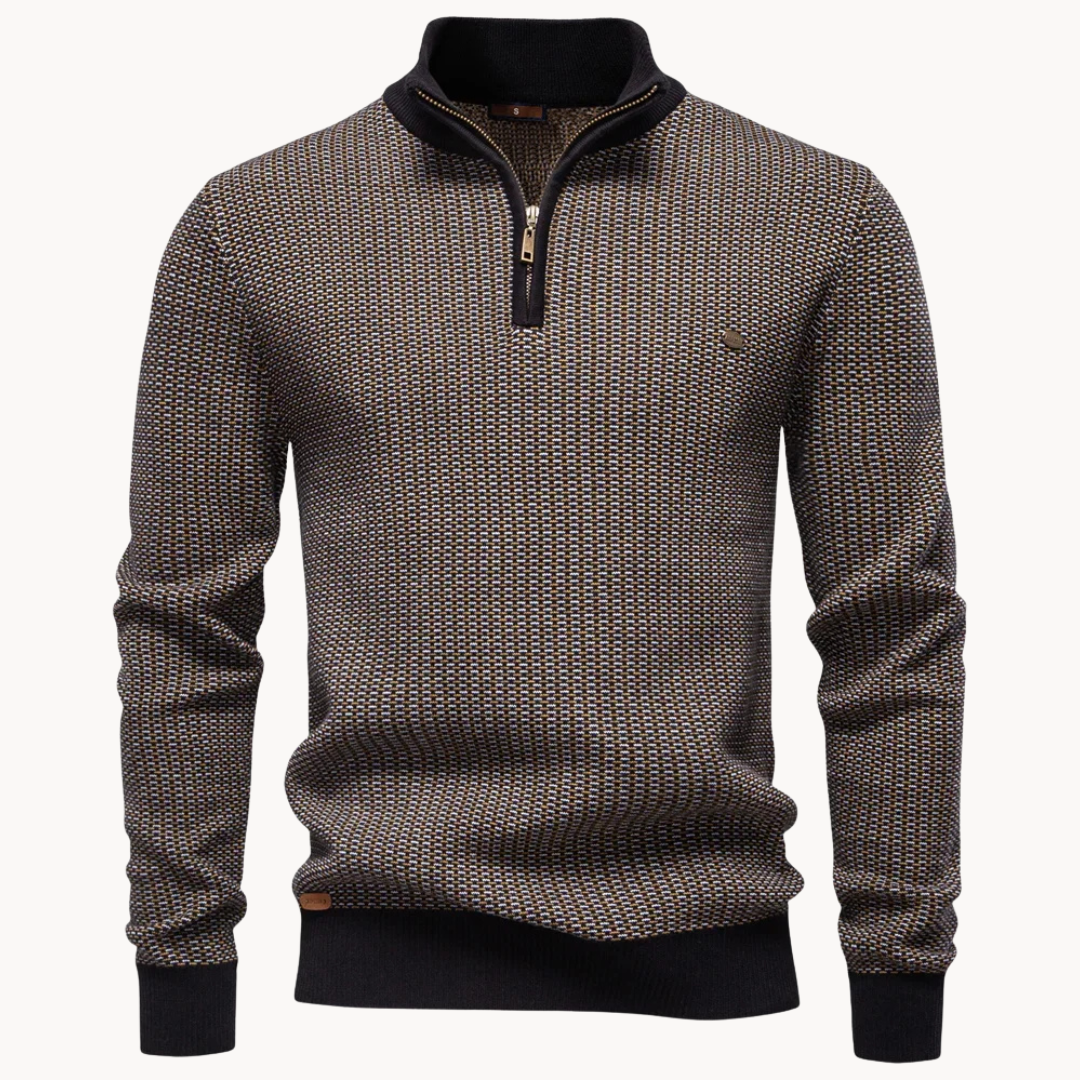 Corbin™ | Premium Textuur Pullover met Kwart-rits