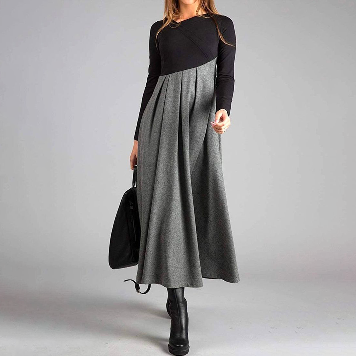 PHILLINE™ | Maxi-jurk met Lange Mouwen