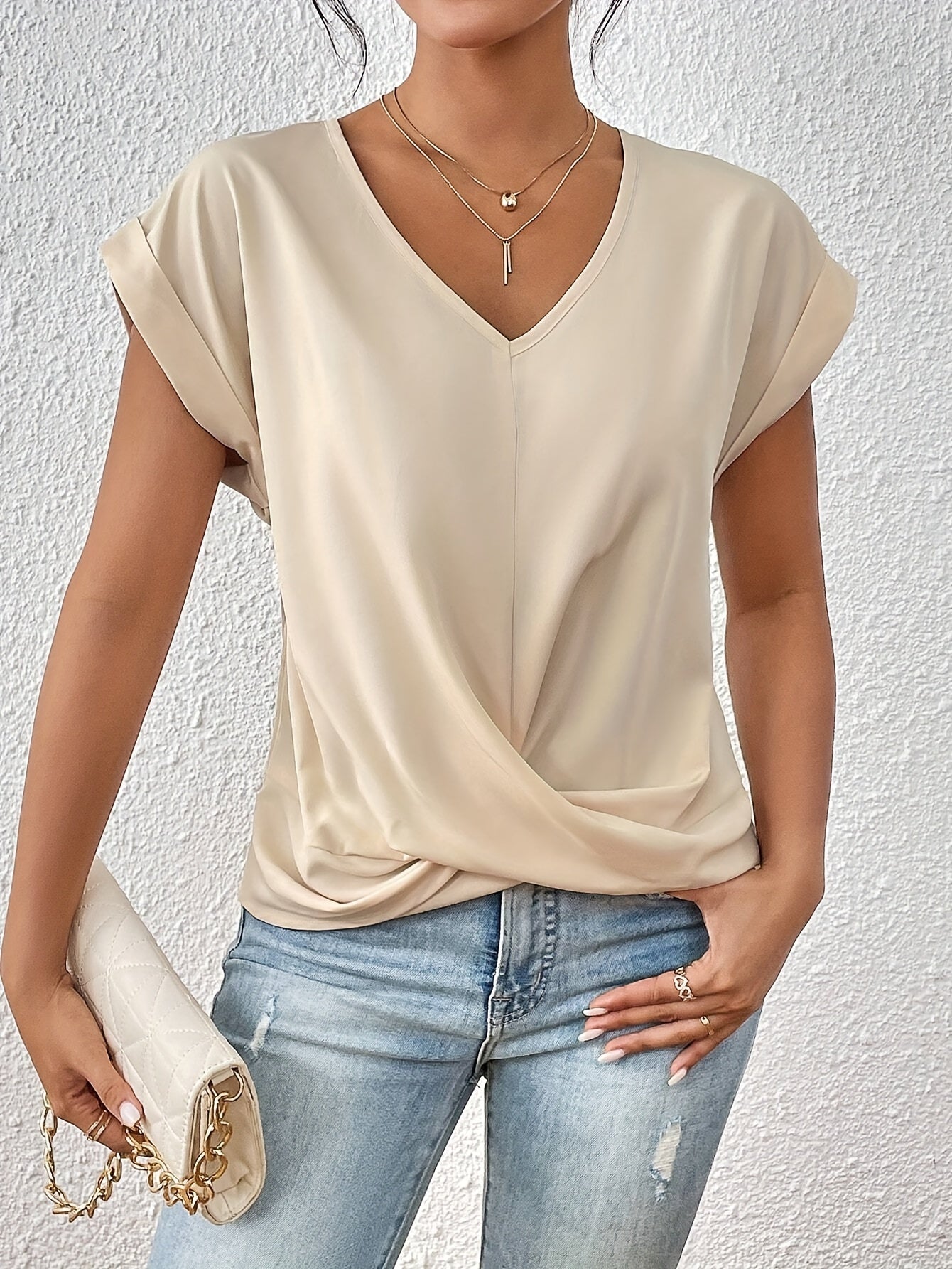 MICHA™ | casual-t-shirt-met-sweetheart-halslijn (1+1 gratis actie)