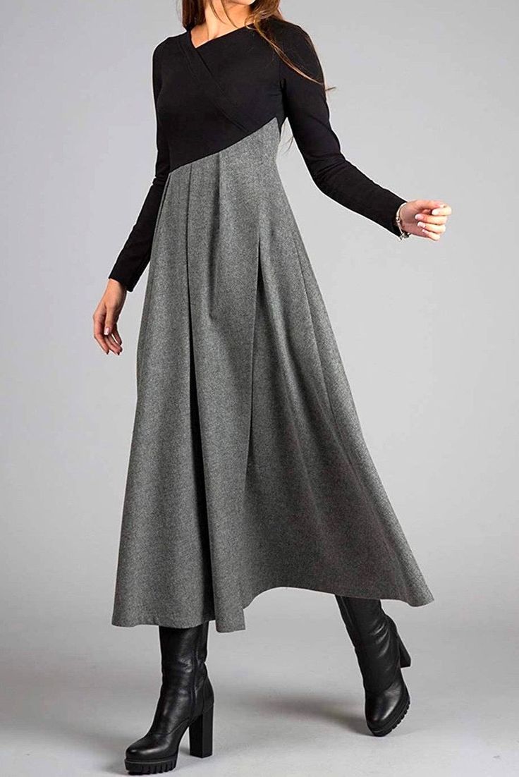 PHILLINE™ | Maxi-jurk met Lange Mouwen