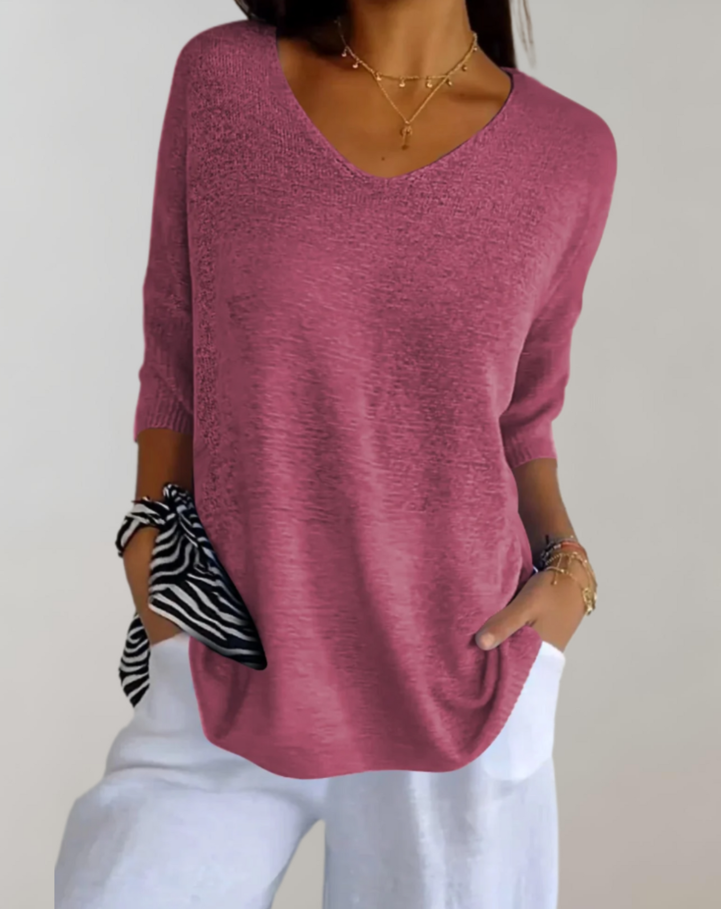 MARA™ | Gebreide Top met V-hals