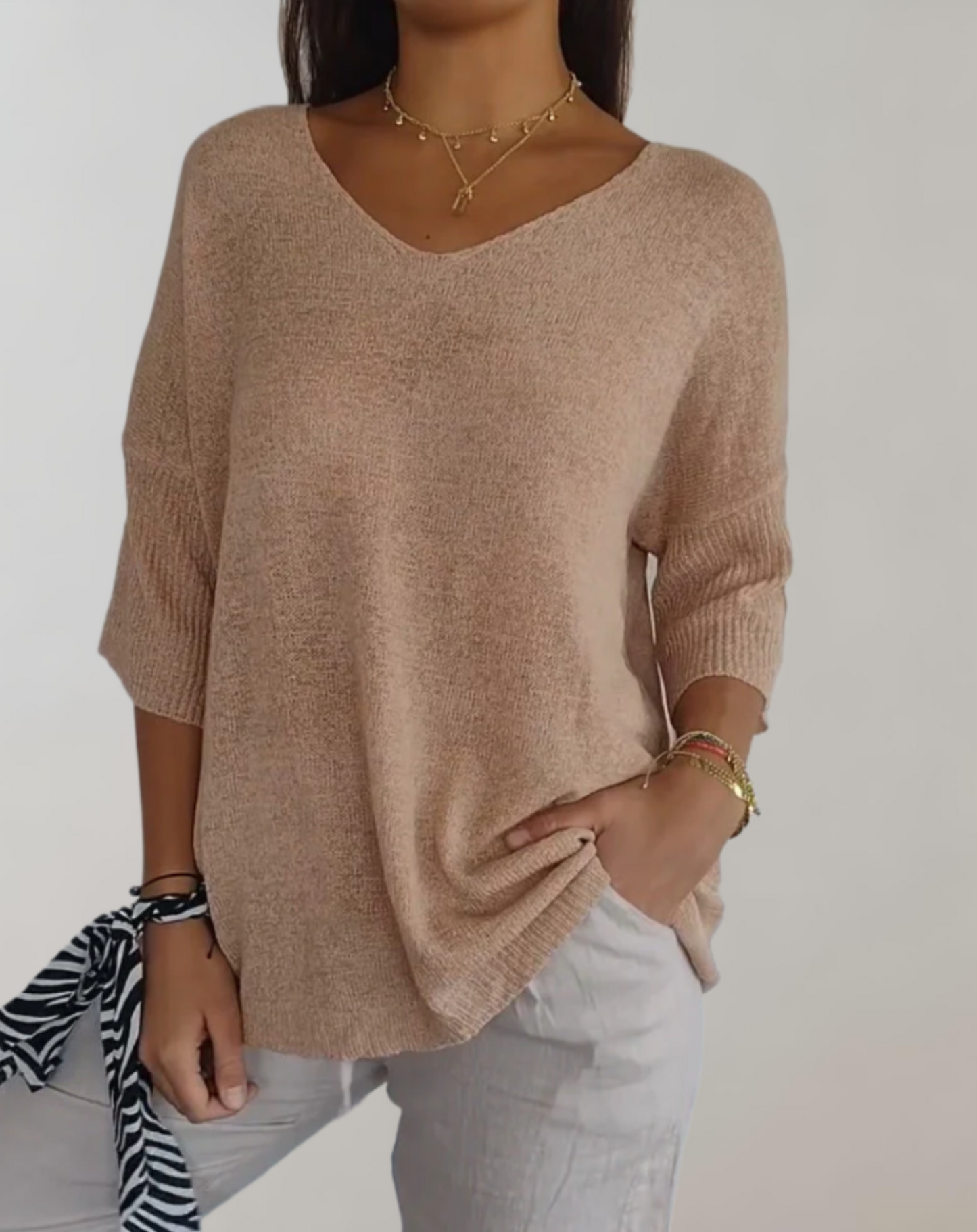 MARA™ | Gebreide Top met V-hals