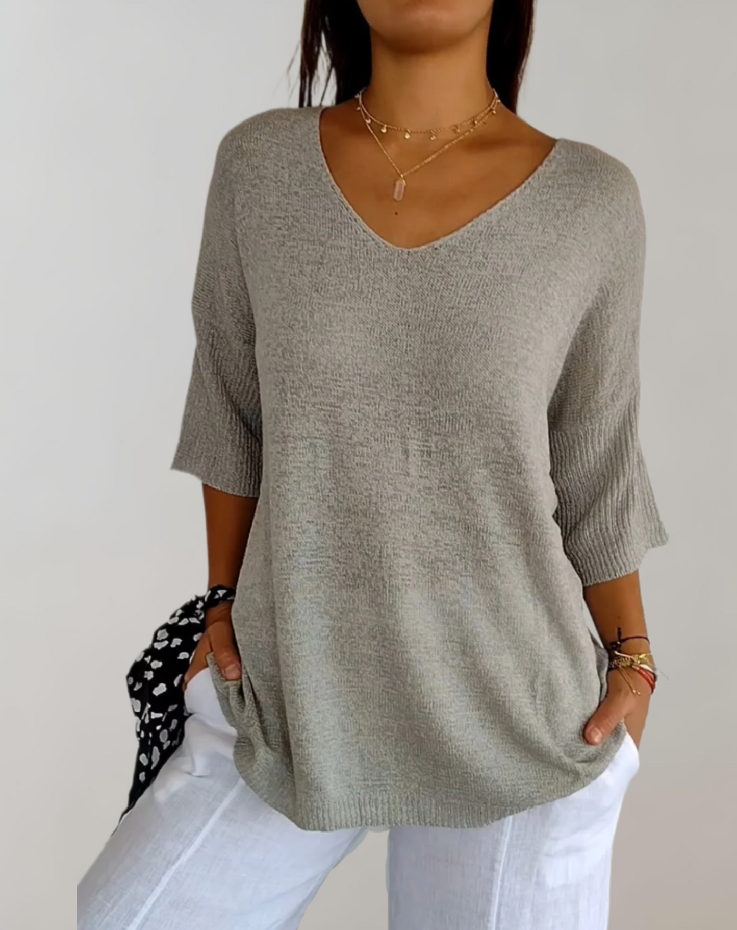 MARA™ | Gebreide Top met V-hals