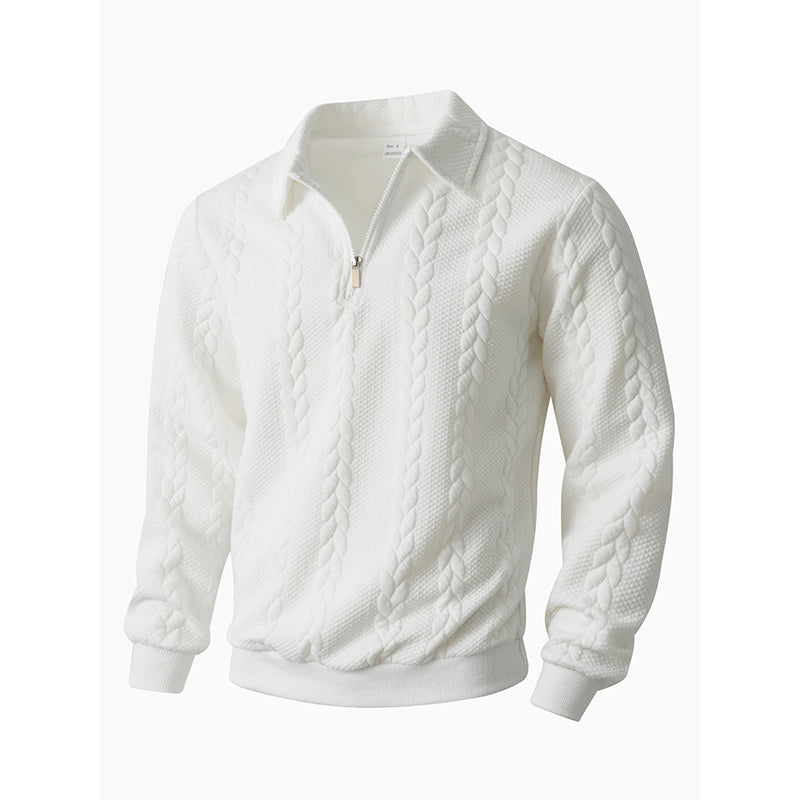 Arvid™ | Heren Kabeltrui met Halve Rits