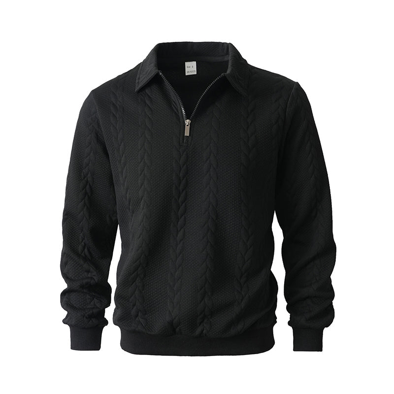 Arvid™ | Heren Kabeltrui met Halve Rits