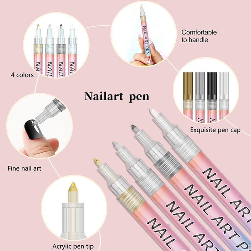 Elise™ | Professionele Nail Art Pennenset (12 Kleuren)